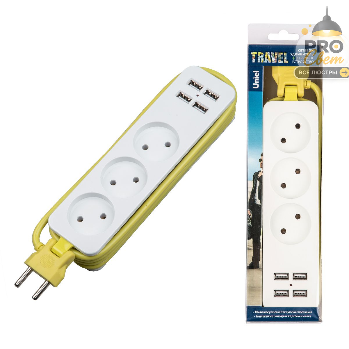 удлинитель uniel s-ct3-1,8u white/green ul-00011136