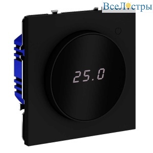 Терморегулятор электронный Voltum S70 с индикацией и датчиком, для теплого пола, (черный матовый) VLS070108
