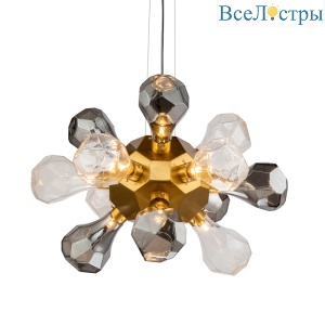 Подвесной светильник Delight Collection KR1197P-12 brass, smoky/clear