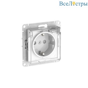 Розетка с зазем. со шт. с прозрач. крыш,16А, IP44, мех., быстрозажим. клем. Systeme Electric AtlasDesign Aqua ATN440146S
