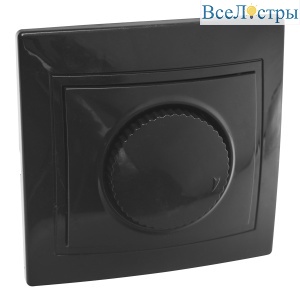 Выключатель света с регулятором яркости 300 Вт IP20, черный "Дельта" General 477314