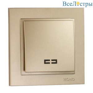 Выключатель Mono Electric Despina одноклавишный с подсветкой титан 102-222225-101