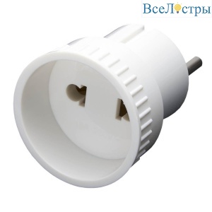 Адаптер сетевой Stekker б/з 10A 250V белый Feron ADP100520 39005
