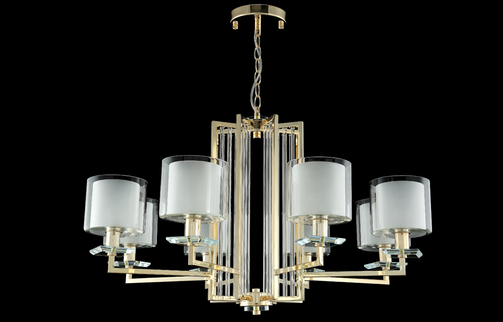 подвесная люстра crystal lux nicolas nicolas sp-pl8 gold/white