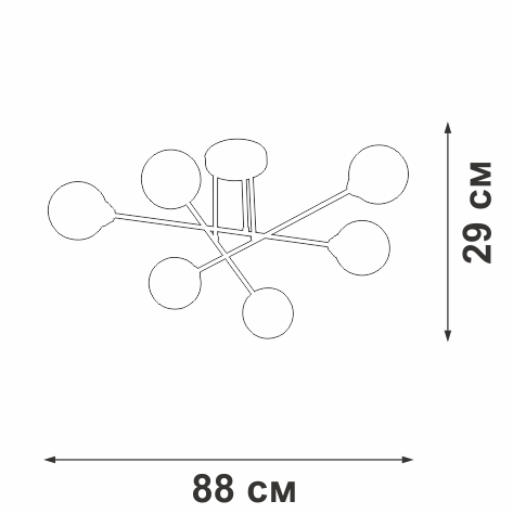 потолочная люстра vitaluce v3931-1/6pl