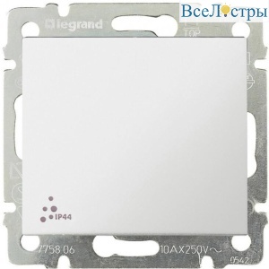 Переключатель одноклавишный Legrand Valena 10A 250V IP44 белый 774206