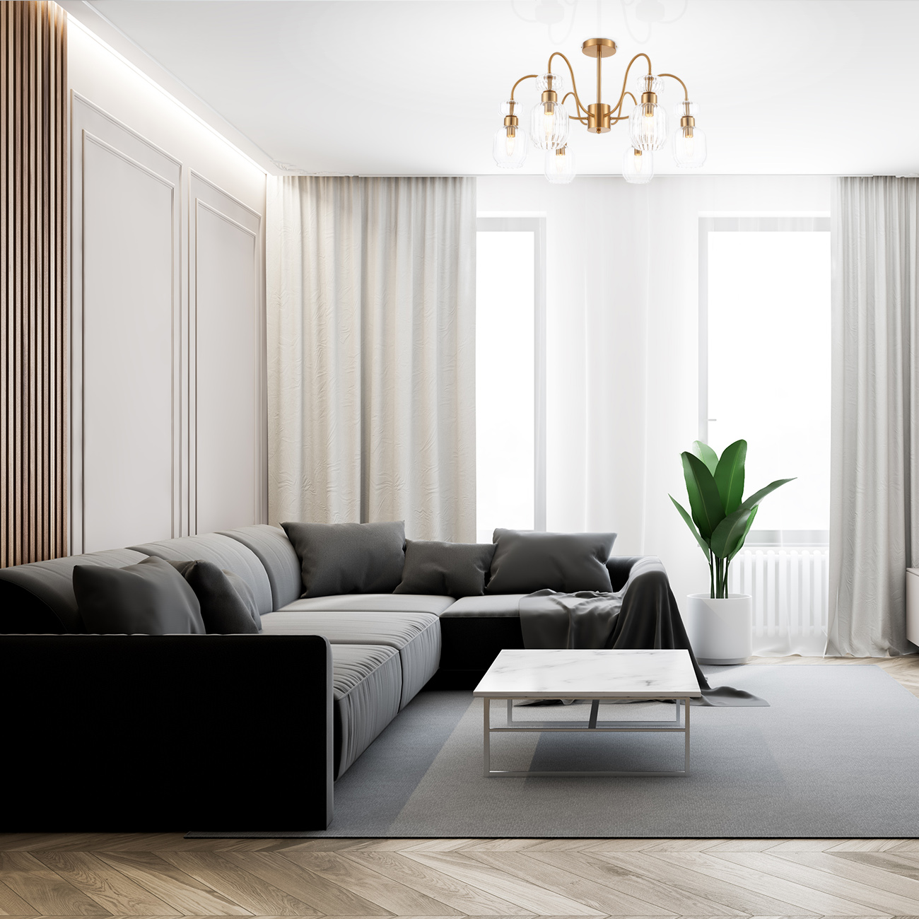 люстра на штанге escada gloss 1141/6pl clear