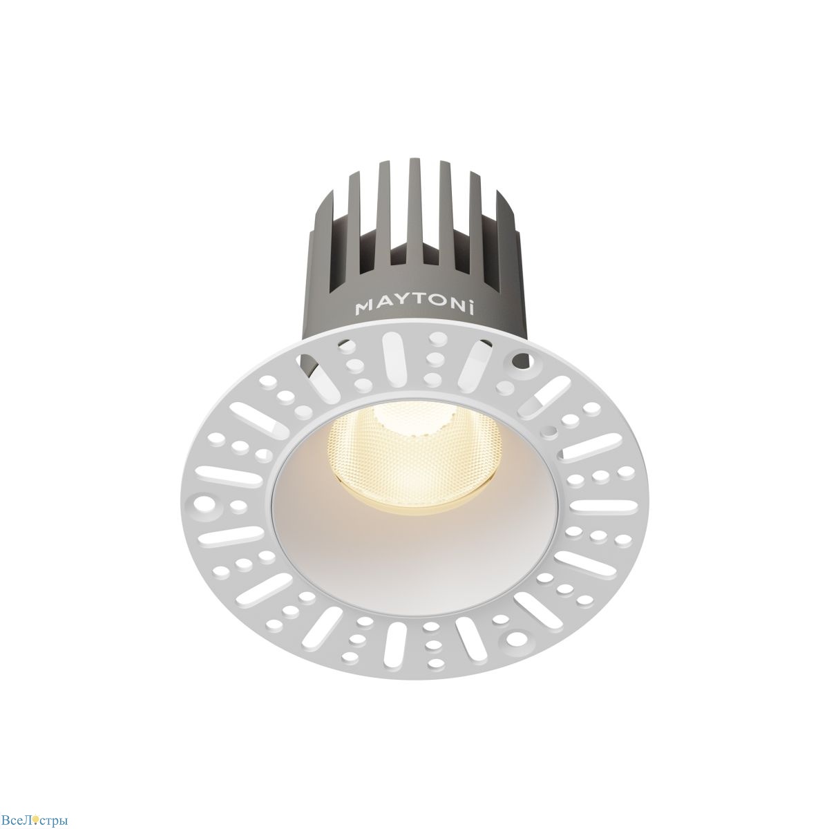 встраиваемый светильник maytoni technical dip dl121-15w-3k-trs-w