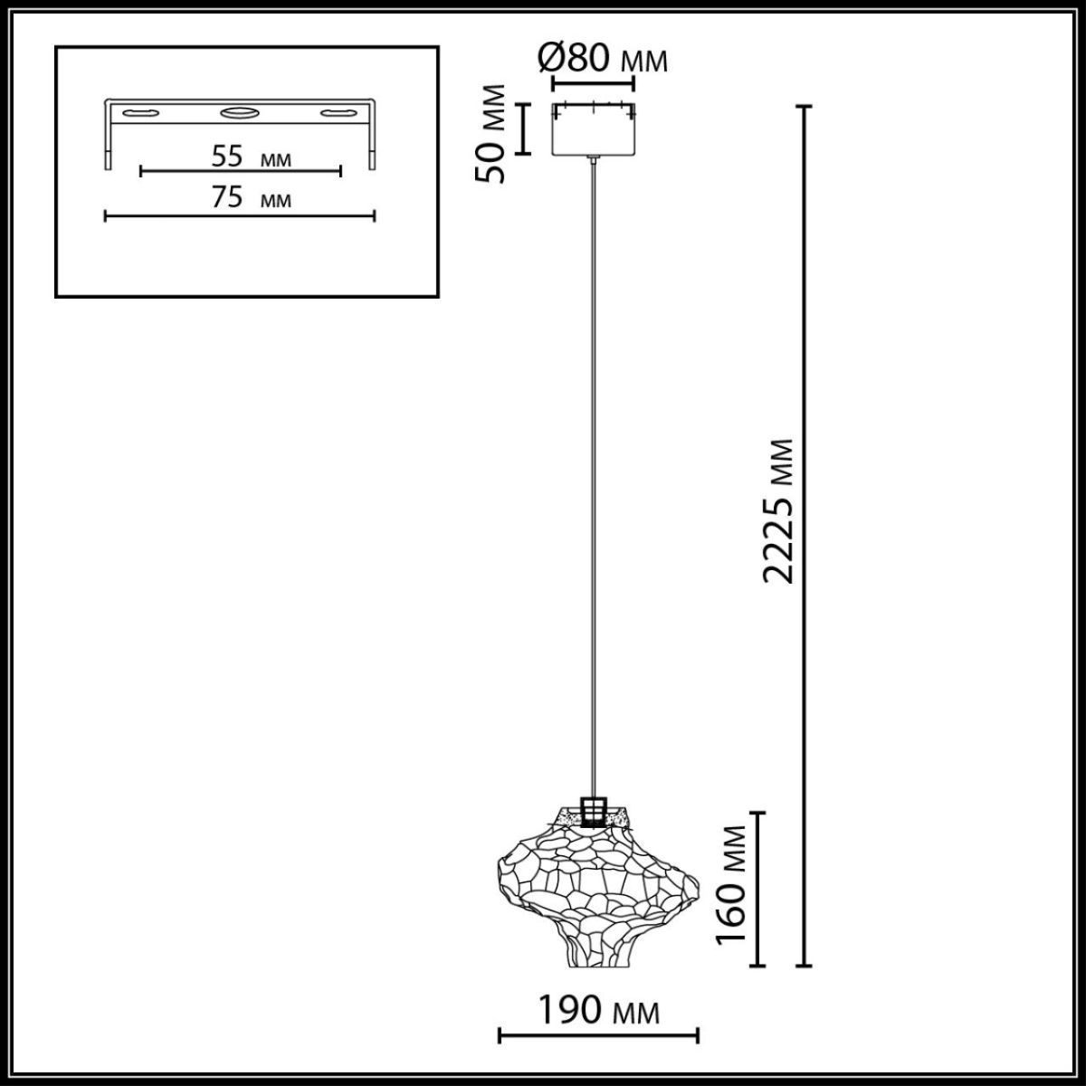 подвесной светильник odeon light l-vision ordi 5107/3l