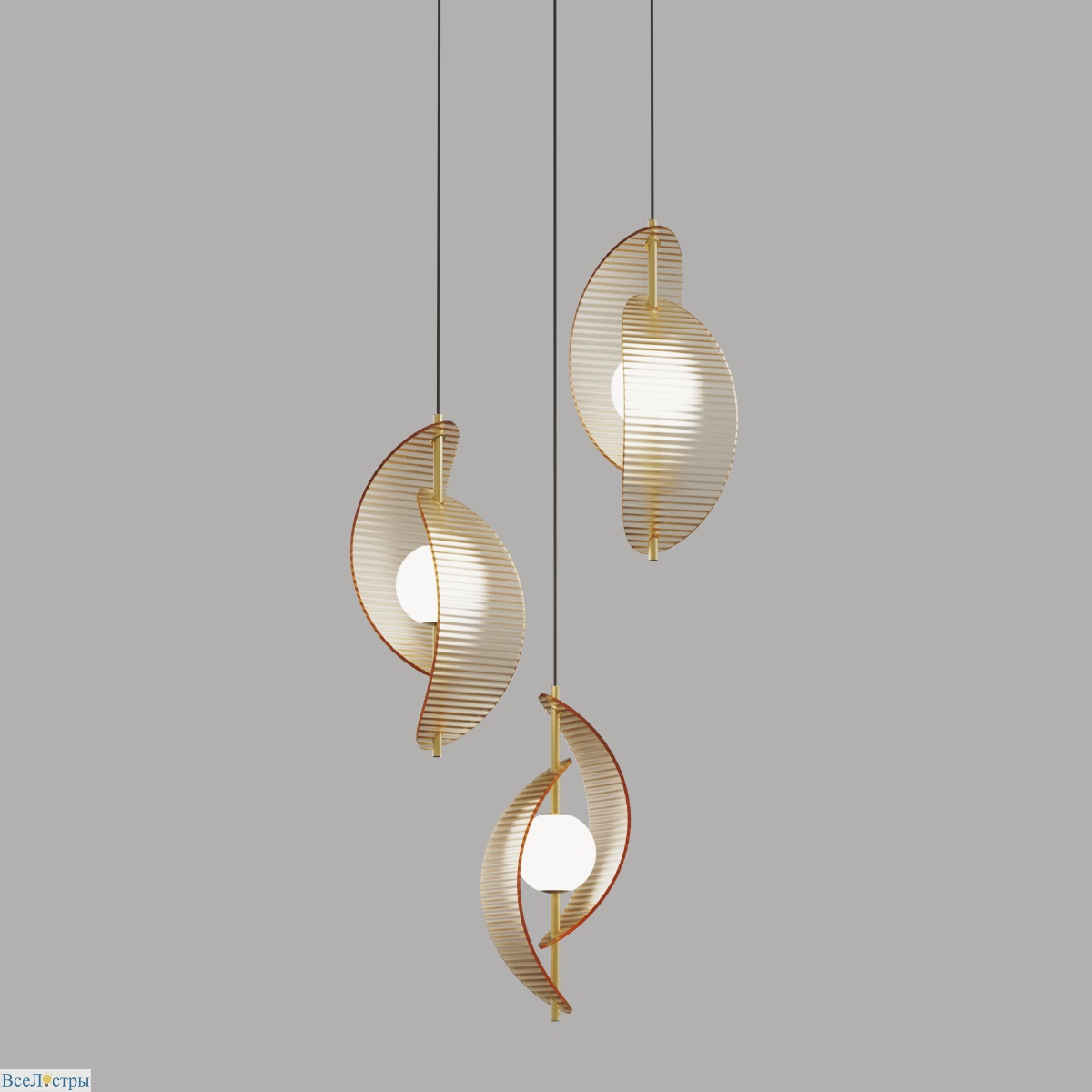 подвесной светильник delight collection md24030035-3a brass/amber