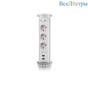 Блок розеток 105J (3 секции и 2 USB) Mebax 00-00000823