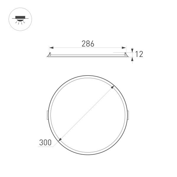 встраиваемый светодиодный светильник arlight dl-edge-r300-24w day4000 034725