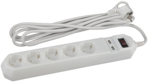 Сетевой фильтр Эра USF-5es-1.5m-USB-W Б0019037