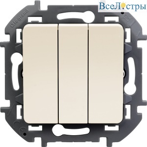 Выключатель трехклавишный Legrand Inspiria 673641
