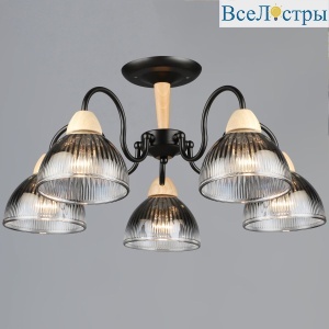 Люстра на штанге Reluce 69660-0.3-05 BK+WOOD
