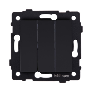 Выключатель 3-клавишный 10А/250В, черный матовый Kollinger REA-S-012BM для Aspekt, Eleganz, Reflex