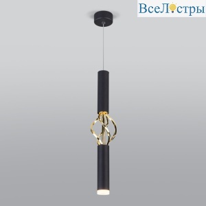 Подвесной светодиодный светильник Eurosvet Lance 50191/1 LED черный/золото