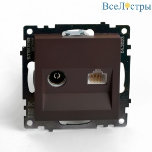 Розетка телевизионная 1-местная Stekker GLS00-7106-04 Катрин 49185
