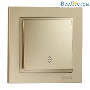 Выключатель Mono Electric Despina одноклавишный проходной титан 102-222225-109