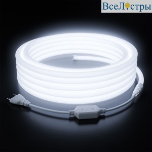 Комплект светодиодного неона Apeyron 220В, 6Вт/м, 300лм/м, 6500К, smd 2835, 144д/м 10м, IP65, с аксессуарами (сетевой шнур, заглушка, крепеж - 10шт) 10-115