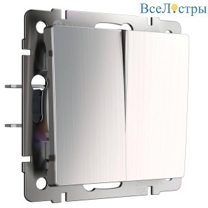 Выключатель двухклавишный проходной Werkel глянцевый никель W1122002 4690389157905
