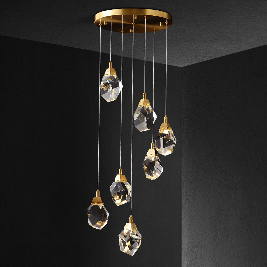 подвесной светильник delight collection crystal rock ii 9701p/7r brass