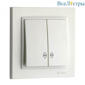 Выключатель Mono Electric Despina двухклавишный проходной слоновая кость 102-010023-111