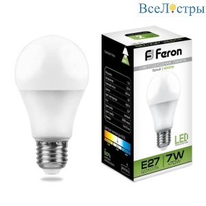 Лампа светодиодная Feron E27 7W 4000K Шар Матовая LB-9125445