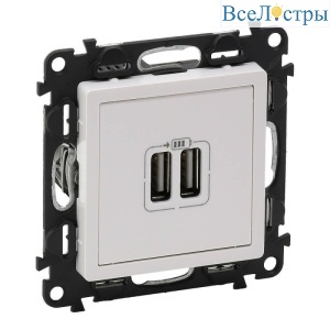 Розетка USB двойная Legrand Valena Life 240V/5V 1500mA белая 753412