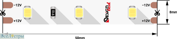 светодиодная лента designled dsg260-12-w-33 004496