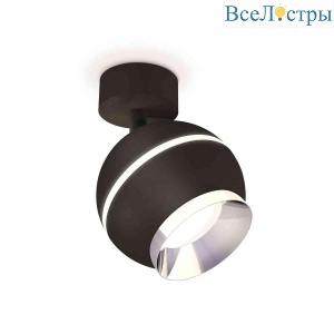 Комплект накладного светильника Ambrella light Techno Spot XM1102002 SBK/PBK черный песок/серебро полированное (A2210, C1102, N7032)