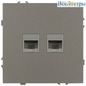Розетка Эра Galaxy 15-3108-07 информационная двойная 2XRJ45 IP20 титан Б0070768