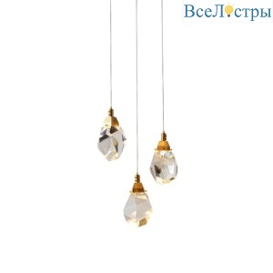 Подвесной светильник Delight Collection Crystal rock II 9701P/3R brass