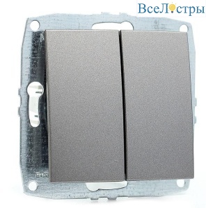 Выключатель Mono Electric Despina/ Larissa двухклавишный антрацит 500-002425-102