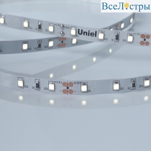 Светодиодная лента Uniel ULS-M11-2835-60LED/m-8mm-IP20-DC12V-4,8W/m-4M-6500K PROFI катушка в герметичной упаковке