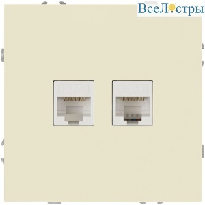 Розетка Эра Galaxy 15-3108-02 информационная двойная 2XRJ45 IP20 слоновая кость Б0070758