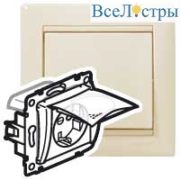 Розетка с/з со шторками с защитной крышкой Legrand Valena Classic 695640