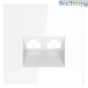 Накладка для розетки компьютерной двойной RJ45+RJ45 кат.6 Voltum S70 (белый глянцевый) VLS001401