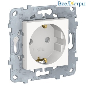 Розетка Schneider Electric Unica New б/з со шторками 16A 250V NU503718
