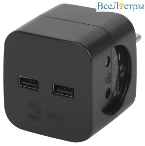 Разветвитель электрический Эра SP-2-USB-B Б0049535