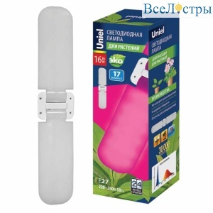Лампа светодиодная для растений (UL-00007406) Uniel E27 16W матовая LED-P65-16W/SPSB/E27/FR/P2 PLP32WH