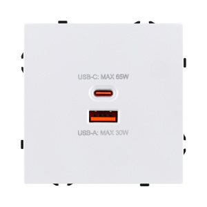 Розетка USB A+C 65W, белый матовый Kollinger Eclipse EC-024WH