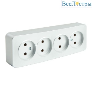 Розетка четырехместная 2P Stekker София серебро MST10-14-03 49331