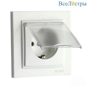Розетка 2К+З Mono Electric Despina 16A 250V с крышкой винтовое подключение слоновая кость 102-010021-118