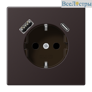 Розетка 2K+З USB Typ AC Jung AL1520-15CAD