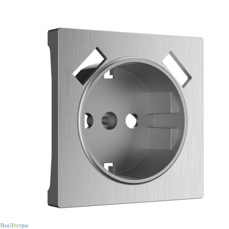 накладка для розетки usb werkel cеребряный рифленый w1179509 4690389159848