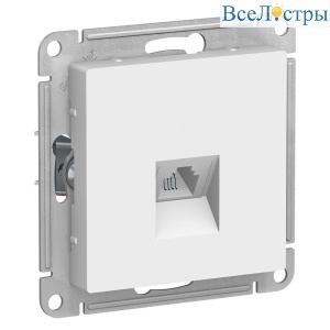 Розетка телефонная RJ11 Systeme Electric AtlasDesign Белый ATN000181