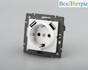 Механизм розетки с USB зарядкой Arlight SCT-MUAA-PL-WH-V (250V, 16A) 049818