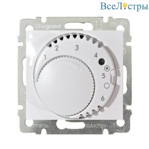 Термостат теплого пола Legrand Valena белый 770091