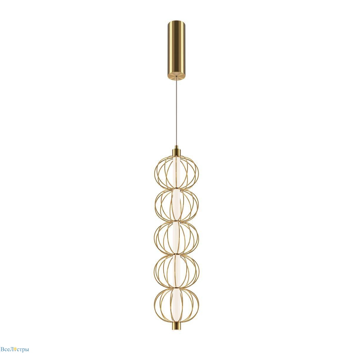 подвесной светодиодный светильник maytoni golden cage mod216pl-l10g3k